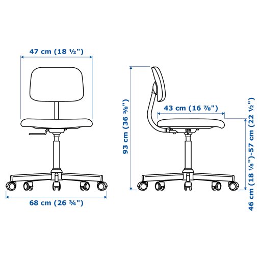 HAUGA/BLECKBERGET, σύνθεση γραφείου και αποθήκευσης με περιστρεφόμενη καρέκλα, 094.365.02