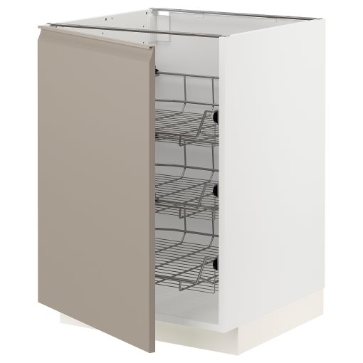 METOD, base cabinet with wire baskets, 60x60 cm, 094.919.80