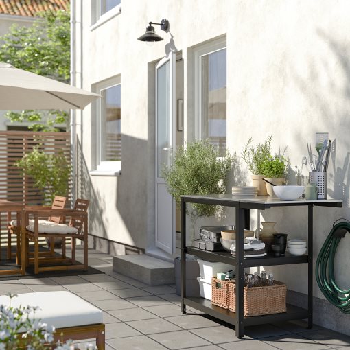 GRILLSKÄR, kitchen island with side table/outdoor, 93/116x61 cm, 094.952.28