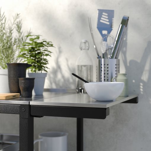 GRILLSKÄR, kitchen island with side table/outdoor, 93/116x61 cm, 094.952.28