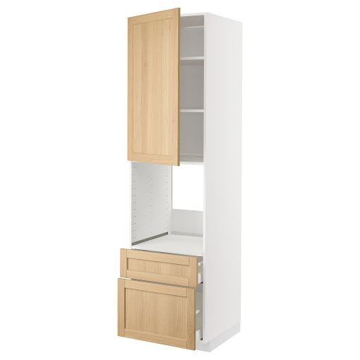 METOD, high cabinet for oven with door/2 drawers, 60x60x220 cm, 095.095.17