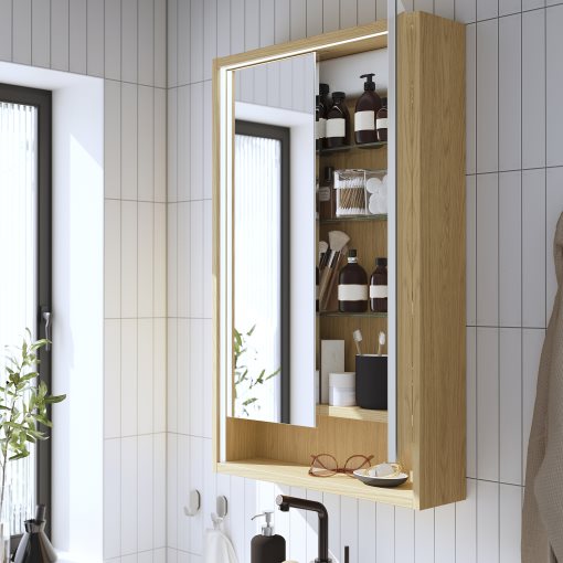 FAXALVEN, mirror cabinet with built-in lighting, 60x15x95 cm, 095.167.11