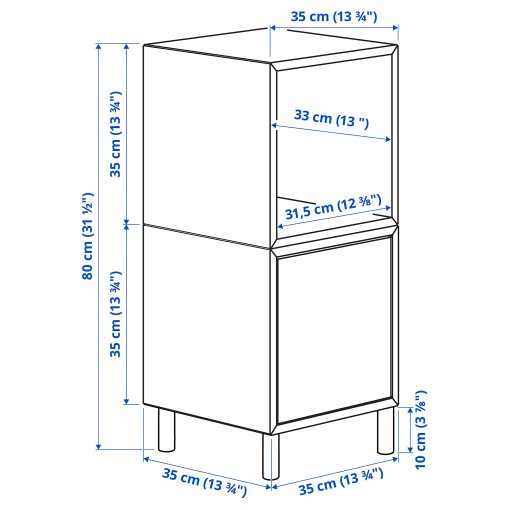 EKET, σύνθεση ντουλαπιών με πόδια, 35x35x80 cm, 095.217.17