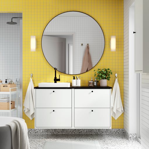 HAVBACK/ORRSJON, έπιπλο νιπτήρα/νιπτήρας/μπαταρία, 122x49x71 cm, 095.285.11