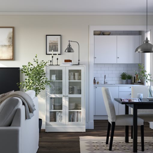 HAVSTA, glass-door cabinet with plinth, 81x37x134 cm, 095.346.54