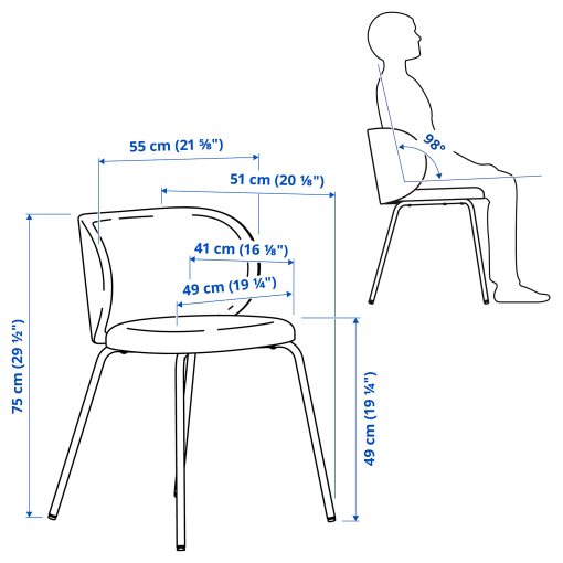LISABO/KRYLBO, τραπέζι και 4 καρέκλες, 140 cm, 095.355.40