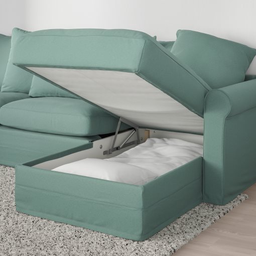 GRÖNLID, 3-seat sofa-bed with chaise longue, 095.366.10