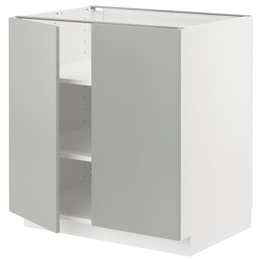 METOD, base cabinet with shelves/2 doors, 80x60 cm, 095.380.39