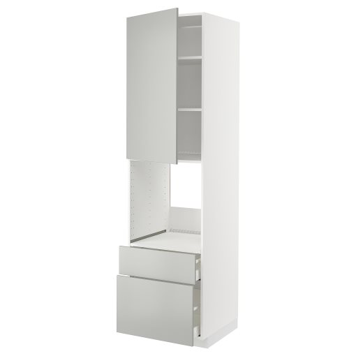 METOD, high cabinet for oven with door/2 drawers, 60x60x220 cm, 095.388.12
