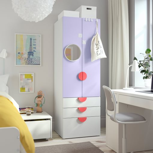 SMASTAD/PLATSA, wardrobe with 3 drawers, 60x57x181 cm, 095.441.01