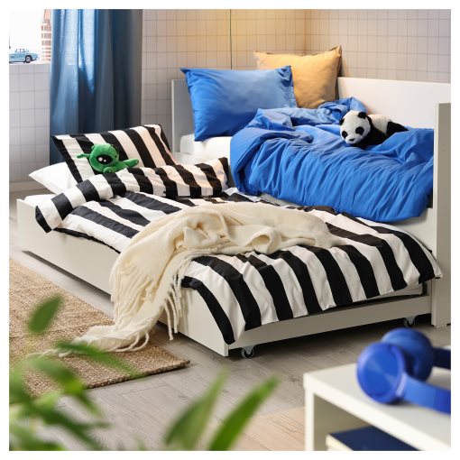 VIHALS, day-bed frame with trundle bed/2 mattresses, 80x200 cm, 095.806.22