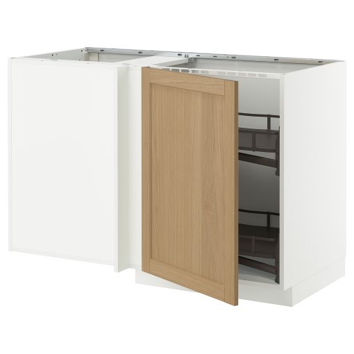 METOD, corner base cabinet with pull-out fitting, 128x68 cm, 095.851.20