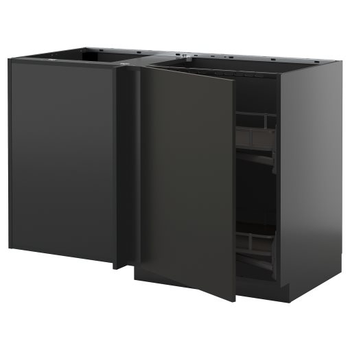 METOD, corner base cabinet with pull-out fitting, 128x68 cm, 095.885.24