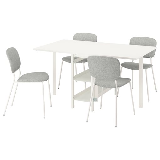 VIHALS, gateleg table and 4 chairs, 39/95/151x90 cm, 095.899.48