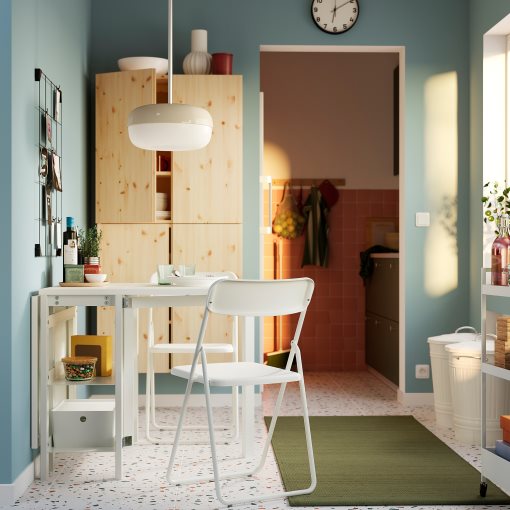 VIHALS, gateleg table and 2 folding chairs, 39/95/151x90 cm, 095.902.54