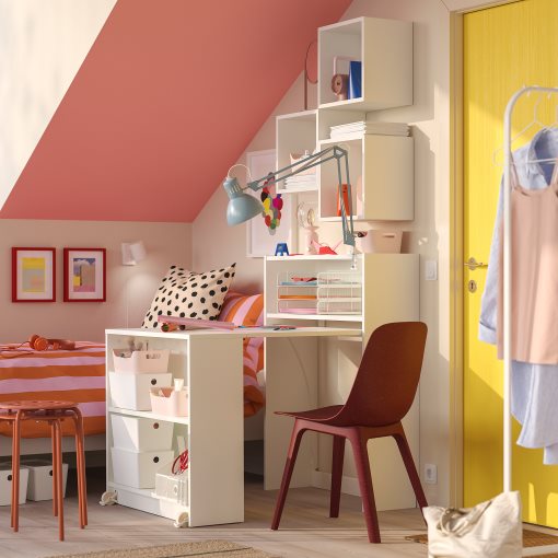 BILLY/EKET, σύνθεση βιβλιοθήκης με πτυσσόμενο τραπέζι, 80x106 cm, 095.906.59