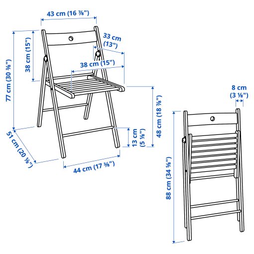 NÄSINGE/FRÖSVI, gateleg table and 2 folding chairs, 48/104/159x85 cm, 095.969.96