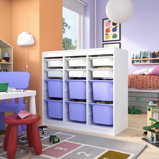 TROFAST, σύνθεση αποθήκευσης διαχωριστικό δωματίου με κουτιά , 99x44x94 cm, 096.131.23