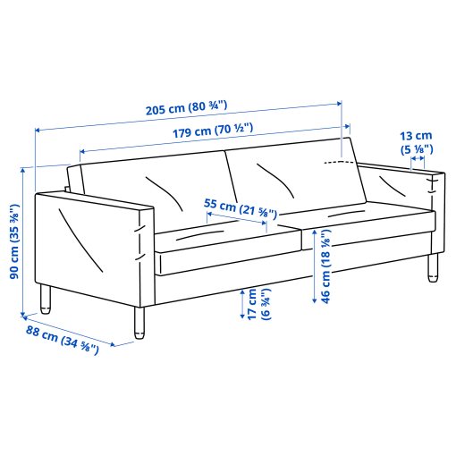 SALTSJÖBADEN, 3-seat sofa, 096.275.06