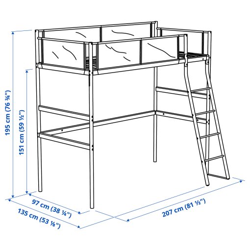 VITVAL, loft bed frame, 104.112.42