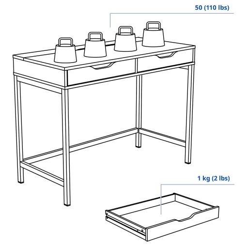 ALEX, desk, 100x48 cm, 104.735.55