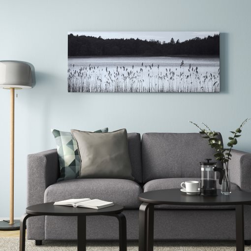 BJÖRKSTA, καμβάς λίμνη δάσους, 140x56 cm, 104.798.64