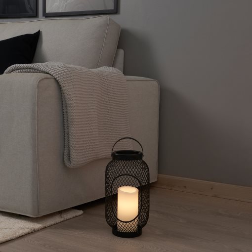 ÄDELLÖVTRÄD, block candle with built-in LED light source/indoor, 14 cm, 105.202.60