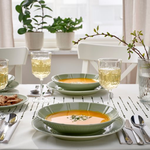 STRIMMIG, deep plate stoneware/4 piece, 23 cm, 105.676.67