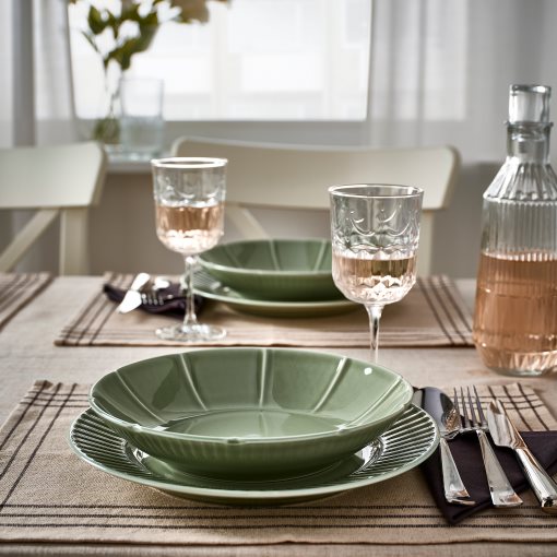 STRIMMIG, deep plate stoneware/4 piece, 23 cm, 105.676.67