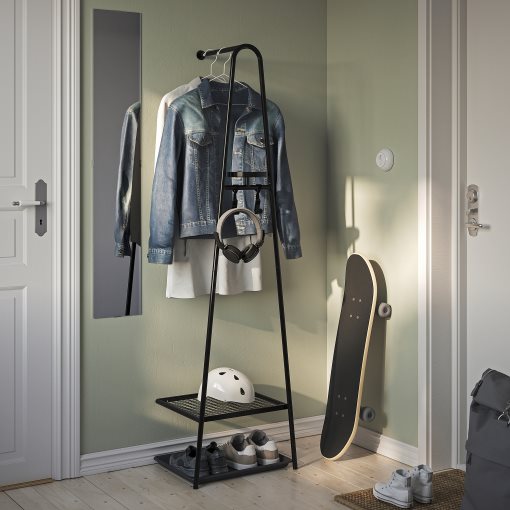 ÄLGANÄS, clothes rack with shoe storage, 46x39x166 cm, 105.858.88