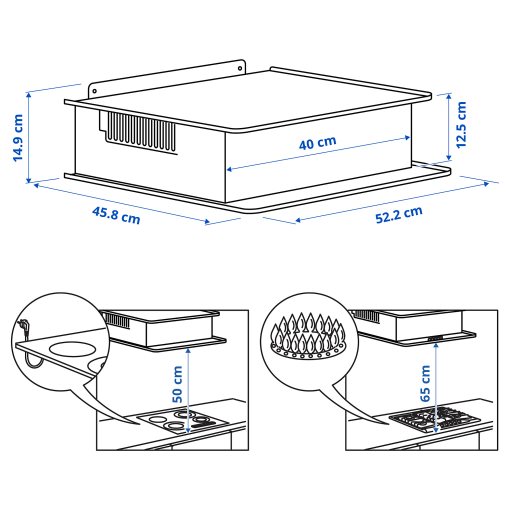 VIGGBO, απορροφητήρας τοίχου/IKEA 300, 52 cm, 105.931.38