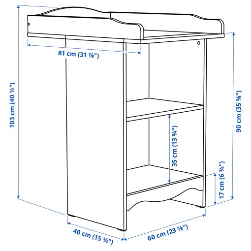 SMÅGÖRA, changing table/bookshelf, 105.979.52