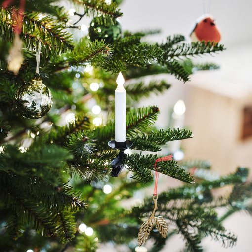 STRÅLA, clip-on candle with built-in LED light source/battery-operated, 106.335.68