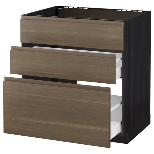 METOD/MAXIMERA, base cabinet for sink+3 fronts/2 drawers, 191.316.47