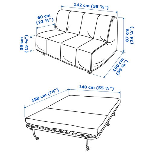 LYCKSELE HAVET, 2-seat sofa-bed, 193.870.30