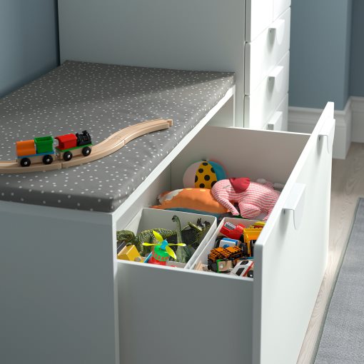 SMÅSTAD, bench with toy storage, 193.891.52