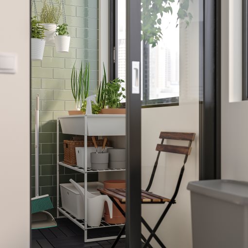 JOSTEIN, shelving unit with container/in/outdoor/wire, 81x40x90 cm, 194.371.91