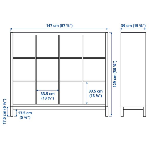 KALLAX, shelving unit with underframe, 147x129 cm, 194.426.92
