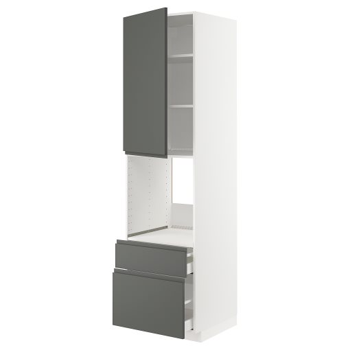 METOD, high cabinet for oven with door/2 drawers, 60x60x220 cm, 194.671.16