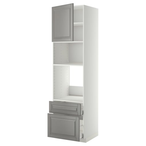 METOD, high cabinet for oven/microwave with door/2 drawers, 60x60x220 cm, 194.693.56