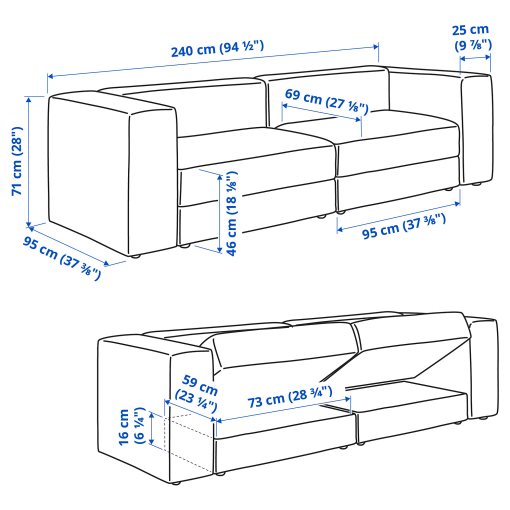JÄTTEBO, 3-seat modular sofa, 194.851.39