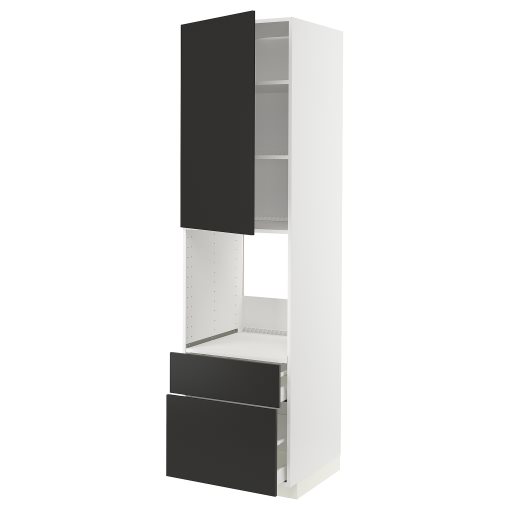 METOD, high cabinet for oven with door/2 drawers, 60x60x220 cm, 194.978.92