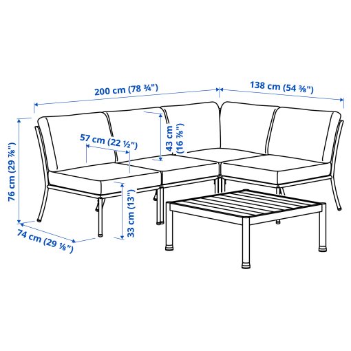 SEGERÖN, 3-seat conversation set, outdoor, 195.090.55