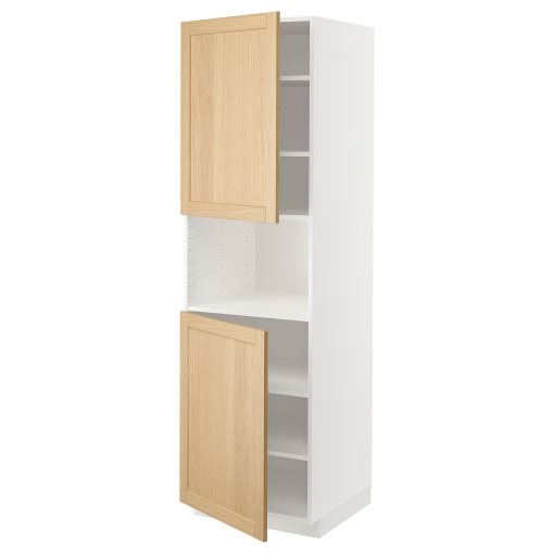 METOD, high cabinet for microwave with 2 doors/shelves, 60x60x200 cm, 195.094.42