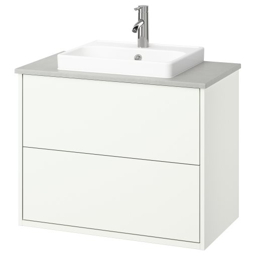 HAVBACK/ORRSJON, βάση νιπτήρα με συρτάρια/νιπτήρα/μπαταρία, 82x49x71 cm, 195.213.78