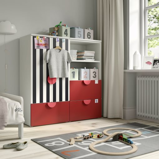 SMASTAD/PLATSA, storage combination  with 3 drawers, 120x42x123 cm, 195.499.85