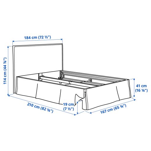 TÄRNKULLEN, upholstered bed frame, 160x200 cm, 195.643.63