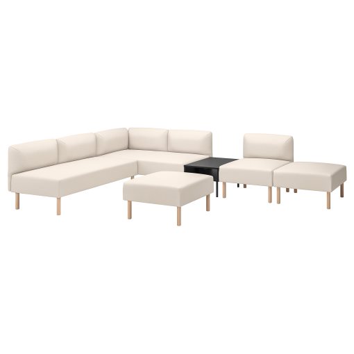 LILLEHEM, 6-seat modular sofa with side table, 195.710.47