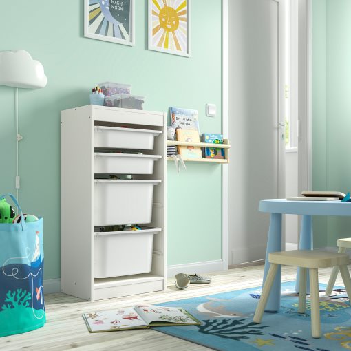 TROFAST, storage combination with boxes, 46x30x94 cm, 195.749.51