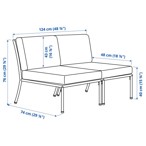 2-seat sofa, outdoor, 195.784.16